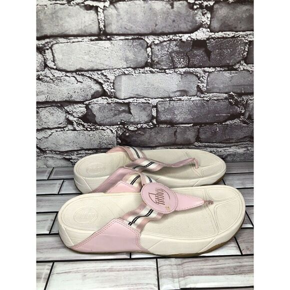 Fitflop 3200 Walkstar Pink Synthetic Thong Wedge Sandals Women’s Sz 9M US/41EU - Picture 6 of 16